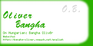 oliver bangha business card