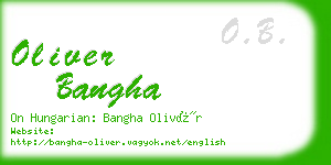 oliver bangha business card